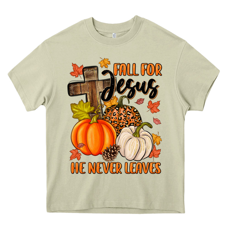 Fall For Jesus He Never Leaves Heavy Core Tee by MaliasSmallBusiness | Teevron