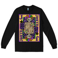 Black joker mardi gras skeleton Long Sleeve Tee - CowGirlArtShop