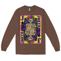 Chestnut joker mardi gras skeleton Long Sleeve Tee - CowGirlArtShop