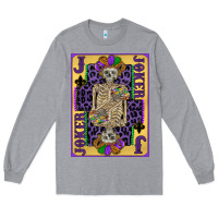 Heather Grey joker mardi gras skeleton Long Sleeve Tee - CowGirlArtShop