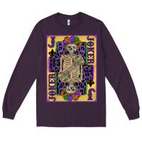 Plum joker mardi gras skeleton Long Sleeve Tee - CowGirlArtShop