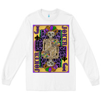 White joker mardi gras skeleton Long Sleeve Tee - CowGirlArtShop
