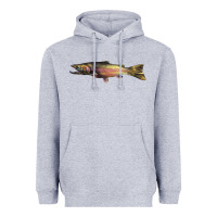 Heather Grey Steelhead Trout Heavyweight Hoodie - LillyAllenDesigns