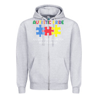 Heather Grey Autistic Pride Autism Awareness Zipper Hoodie - CowhideDigitalArt