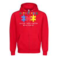 Red Autistic Pride Autism Awareness Zipper Hoodie - CowhideDigitalArt
