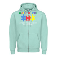 Seafoam Autistic Pride Autism Awareness Zipper Hoodie - CowhideDigitalArt