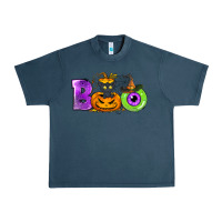 Midnight Navy Boo Halloween Urban Heavy Tee - NancyCooperArtShop