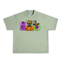 Oil Green Boo Halloween Urban Heavy Tee - NancyCooperArtShop