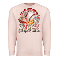 Pale Pink i am just here for the snack baseball sister Premium Sweatshirt - RacoonDesign