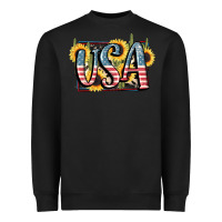 Black USA 4th of July Heavyweight Sweatshirt - FaDigitalArtStudio