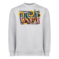 Heather Grey USA 4th of July Heavyweight Sweatshirt - FaDigitalArtStudio