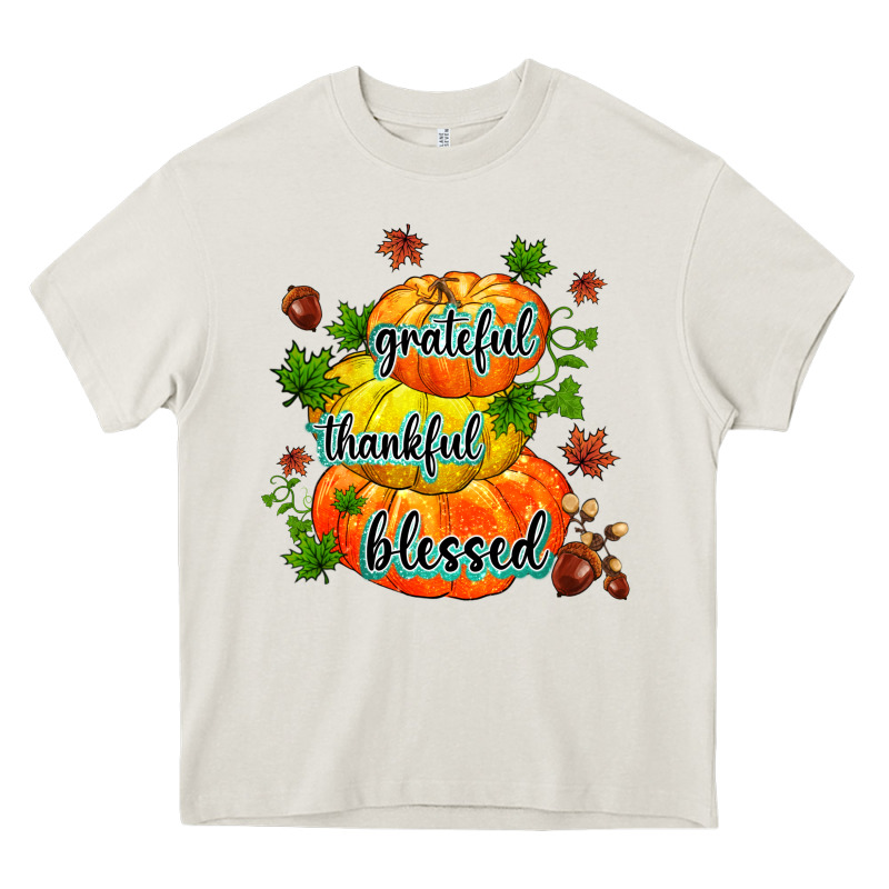 Grateful Thankful Blessed Heavy Core Tee by MaliasSmallBusiness | Teevron
