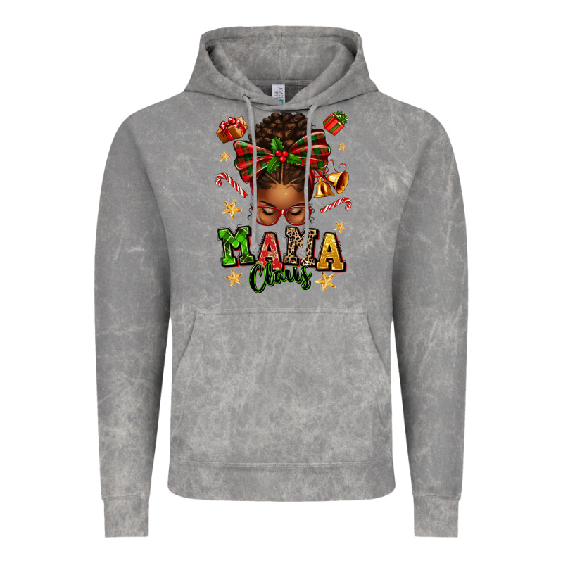 Mama Claus Afro Messy Bun Vintage Hoodie by texasbilliewilder | Teevron