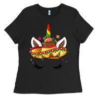 Black unicorn and sombrero Ladies Tee - LillyAllenDesigns