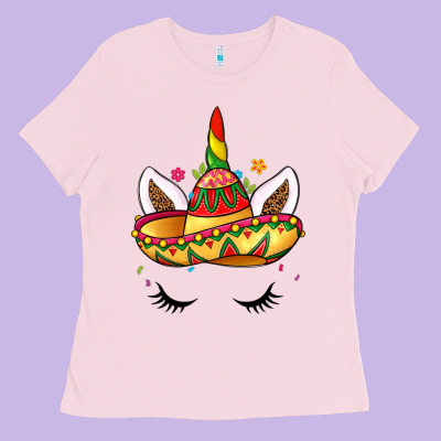 Unicorn And Sombrero Ladies Tee Designed By Lillyallendesigns