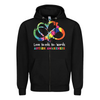Black Love Needs No Words Heart Puzzle Autism Zipper Hoodie - CowhideDigitalArt