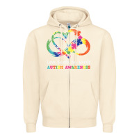 Sandshell Love Needs No Words Heart Puzzle Autism Zipper Hoodie - CowhideDigitalArt