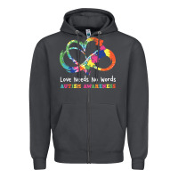 Smoke Love Needs No Words Heart Puzzle Autism Zipper Hoodie - CowhideDigitalArt