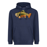 Navy leaping brook trout Heavyweight Hoodie - LillyAllenDesigns