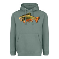 Sage leaping brook trout Heavyweight Hoodie - LillyAllenDesigns
