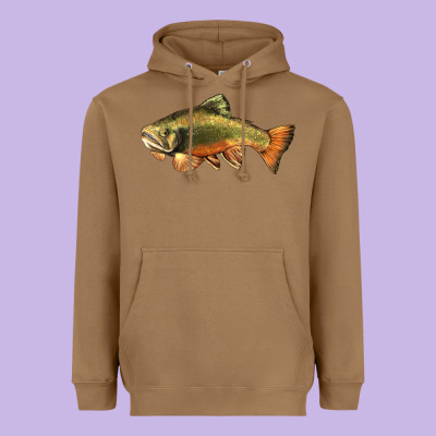 Leaping Brook Trout Heavyweight Hoodie Designed By Lillyallendesigns