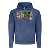 Vintage Denim santa baby pink christmas Vintage Hoodie - texasbilliewilder