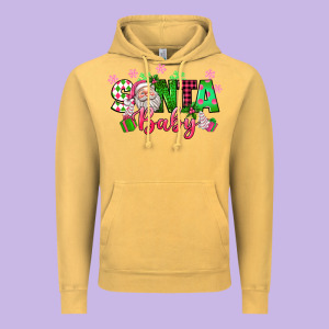 Santa Baby Pink Christmas Vintage Hoodie Designed By Texasbilliewilder