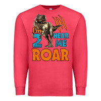 Cardinal i'm two hear me roar dinosaur birthday Premium Sweatshirt - LillyAllenDesigns