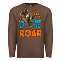 Chestnut i'm two hear me roar dinosaur birthday Premium Sweatshirt - LillyAllenDesigns
