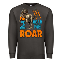Smoke i'm two hear me roar dinosaur birthday Premium Sweatshirt - LillyAllenDesigns