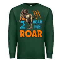 Sports Green i'm two hear me roar dinosaur birthday Premium Sweatshirt - LillyAllenDesigns