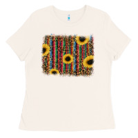 Bone sunflowers serape leopard Ladies Tee - RanaPortraitStore