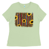Matcha sunflowers serape leopard Ladies Tee - RanaPortraitStore