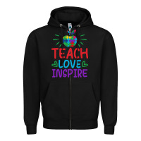 Black teach love inspire Zipper Hoodie - CowhideDigitalArt