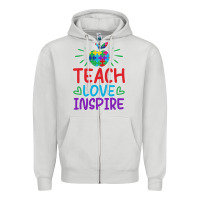 Dove Grey teach love inspire Zipper Hoodie - CowhideDigitalArt