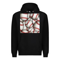 Black baseball seamless pattern Premium Hoodie - BundleAndBundleShop