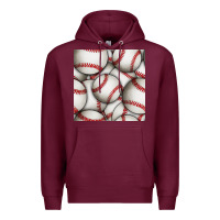 Burgundy baseball seamless pattern Premium Hoodie - BundleAndBundleShop