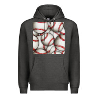 Charcoal Heather baseball seamless pattern Premium Hoodie - BundleAndBundleShop