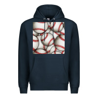 Navy baseball seamless pattern Premium Hoodie - BundleAndBundleShop