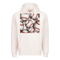 Pale Pink baseball seamless pattern Premium Hoodie - BundleAndBundleShop
