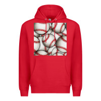 Red baseball seamless pattern Premium Hoodie - BundleAndBundleShop