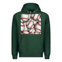 Sports Green baseball seamless pattern Premium Hoodie - BundleAndBundleShop