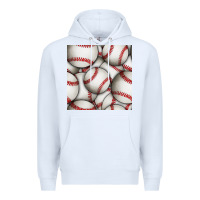 White baseball seamless pattern Premium Hoodie - BundleAndBundleShop