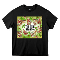 Black tis the season christmas tree cake Heavy Core Tee - MaliasSmallBusiness