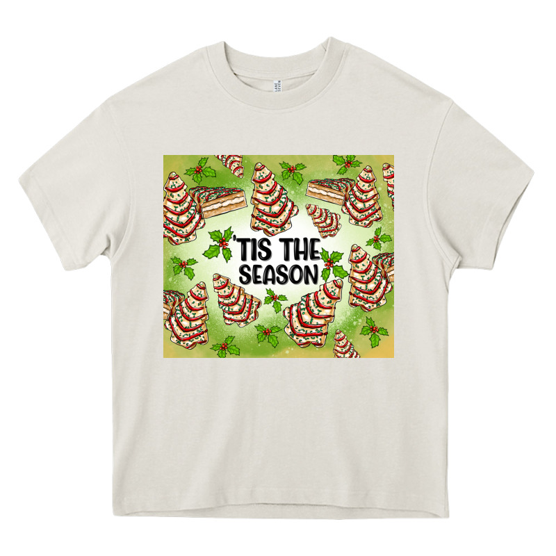 Tis The Season Christmas Tree Cake Heavy Core Tee by MaliasSmallBusiness | Teevron