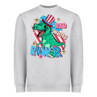 Heather Grey Red white rawr Heavyweight Sweatshirt - FaDigitalArtStudio