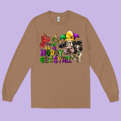 Its Moody Gras Yall Long Sleeve Tee Designed By Cowgirlartshop