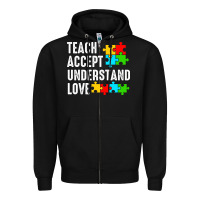 Black Teach Accept Understand Love Zipper Hoodie - CowhideDigitalArt