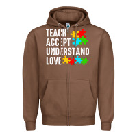Chestnut Teach Accept Understand Love Zipper Hoodie - CowhideDigitalArt