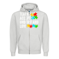 Dove Grey Teach Accept Understand Love Zipper Hoodie - CowhideDigitalArt